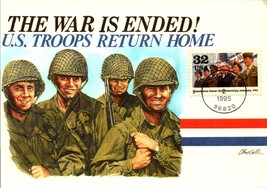 POSTCARD-&quot;U.S. Troops Return Home&quot; - The War Ends Fdc Postcard Series BK53 - £2.34 GBP