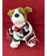 Build-A-Bear Dog Puppy w/ Camo Jacket &amp; Scarf White with Brown - £30.89 GBP