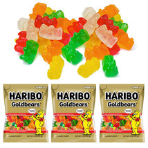 3 Bags Original Haribo Gummy Bears Chew Goldbears Chewy Candy Gummi Frui... - £22.79 GBP