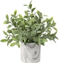 Hollyone Mini Artificial Potted Plants Fake Plants In Marble Pots, 1Pcs Plastic - £33.02 GBP