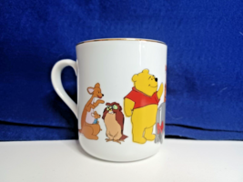 Vintage Winnie the Pooh &amp; Friends Walt Disney Productions Gold Rim Coffee Mug - £8.70 GBP