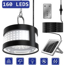160 Led Solar Pendant Light Garden Yard Lamp W/ Remote Outdoor Indoor - £53.02 GBP