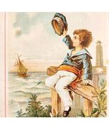 C1890s Victorian Trade Card Sailor Boy Nautical Lithograph Ephemera E83A - $42.03 CAD