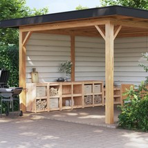 Outdoor Kitchen Cabinets 4 pcs Solid Wood Pine - £320.54 GBP