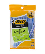 BIC Round Stic Medium Ballpoint Pens 10/Pkg Blue - £11.70 GBP
