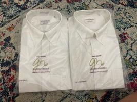 John Henry New Button Down Dress Shirts Men’s Size 16.5 White Half Short Sleeve - £13.23 GBP