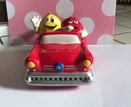 Red and Yellow M&amp;M in a Ceramic Red Car - £27.69 GBP