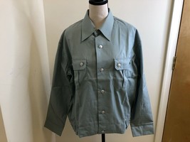 Women&#39;s Pale Gray Button up Military Bomber Size Large - £5.44 GBP