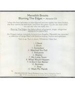 Meredith Brooks - Burning the Edges Advance CD, Promo - $9.75 CAD