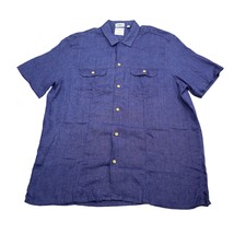 Murano Shirt Mens Medium Blue Baird McNut Linen Relax Beach Button Up Dress Work - £17.81 GBP
