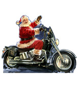 Santa Motorcycle Christmas Cardboard Cutout Standup Standee Holiday Display - £32.37 GBP