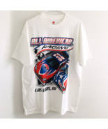 Nascar All American Racing Men SZ L White Las Vegas Red White Blue Hanes... - $435.83 MXN