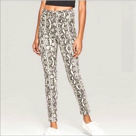 Primary image for Wild Fable Snake Print High-Rise Ivory & Black Skinny Jeans Women's Size 22w