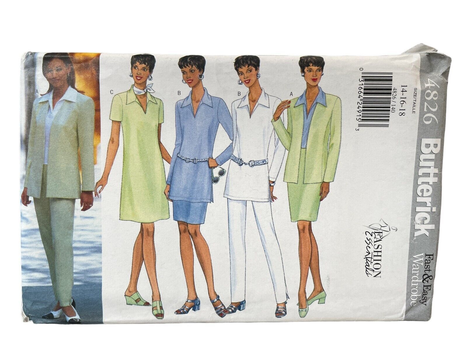 Butterick Sewing Pattern 4826 Pants Jacket Dress Top Skirt Misses Size 14-18 - $9.74