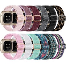 12 Pack Elastic Nylon Band Compatible With Fitbit Versa 3/Fitbit Versa 4/Fitbit  - £29.53 GBP