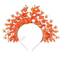 Orange Leaf Crown Headband Accessories Bohemian Goddess Wedding Headpiece Flower - £11.98 GBP