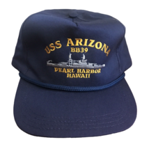 Pearl Harbor Embroidered Snap Back Hat USA Militaries Vintage USS Arizona BB39 - £14.66 GBP