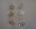 Novelty Button (new) 5/8&quot; (6) Gold Stars on Stars - $4.94