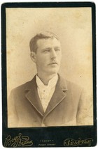 Circa 1880&#39;S Named Cabinet Card Handsome Man Mustache Boyd &amp; Braas Seattle, Wa - £9.57 GBP