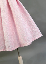 Spring A-line Pink Midi Skirt Outfit Women Custom Plus Size Pleated Party Skirt image 6