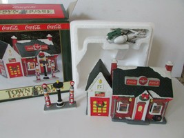 Coke Brand Town Square Lighted Village Bldg Flying "A" Service Station Mint - $20.41