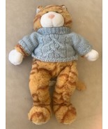 Build A Bear Tabby Cat with Blue Sweater Plush Approximately 17in Tall - £55.26 GBP