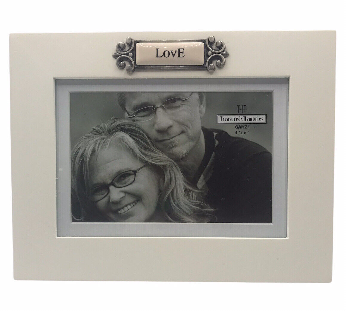 Ganz Ceramic Love Scroll Photo Frame 4 x 6 Ivory Tabletop or Wall Wedding Shower - $16.45