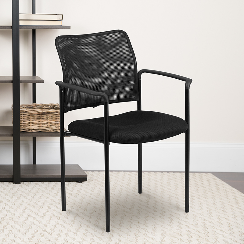 Black Mesh Side Chair w/ Arms GO-516-2-GG