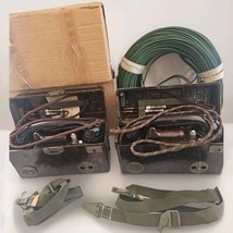  Cold War Tesla Czech Army Field Phone TP25 Telephone 2 W/100 Feet Wire ... - $376.20