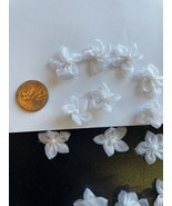 200  white organza daisy flower pearl bead applique 3/4&quot; bridal doll US ... - $12.19