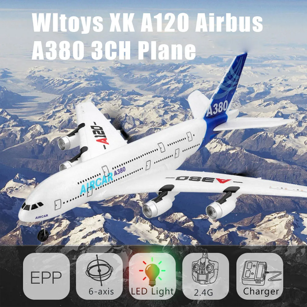 Wltoys XK A120 Airbus A380 Model Plane 3CH EPP 2.4G Remote Control Airplane - £78.49 GBP
