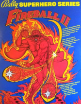 Fireball II Pinball Flyer Original 1980 Fire Gods Art Superhero Series 8... - £25.82 GBP