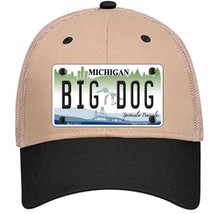 Michigan Big Dog Novelty Khaki Mesh License Plate Hat - £23.17 GBP