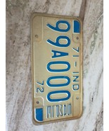 vintage Indiana SAMPLE license plate 1971 99A000 - €21,39 EUR