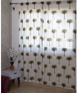 White Palm Tree Printed Design Cotton Curtains Set Perfect for Relaxing ... - £22.49 GBP+