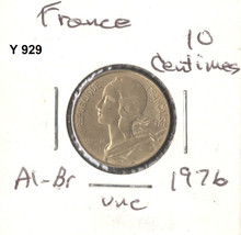 France 10 Centimes, 1976, aluminum-bronze, KM 929 - $1.35