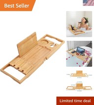 Sustainable Bamboo Bath Tray with Secure Holders - Ideal for Relaxation ... - $45.00