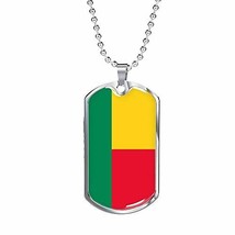 Express Your Love Gifts Benin Flag Necklace Benin Flag Stainless Steel or 18k Go - $54.40