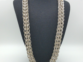 Vintage  Jones New York Heavy Silver Tone Rope 20in Necklace Signed Esta... - $21.17