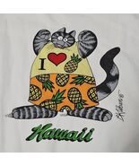 B Kliban Cats T Shirt Mens XL Love Pineapple Muscle Cat White Hawaii USA... - $77.74
