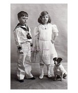 rs1742 - Young Prince Rupert &amp; Princess May of Teck with a Dog - photo 6x4 - $4.03 CAD