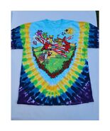 Grateful Dead T-Shirt Tie Dye Liquid Blue 2011 Skies Bears Plane Size XL - $32.97