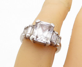 MONET 925 Silver - Vintage Cubic Zirconia Graduated Band Ring Sz 6.5 - RG6422 - £33.25 GBP