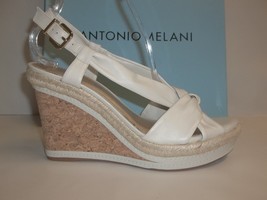 Antonio Melani Size 9.5 M MEYER Ivory Leather Heels Sandals New Womens Shoes - £75.82 GBP