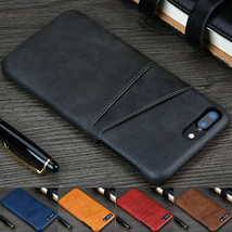 Leather wallet hard BACK cover Case For iPhone 11 Pro Max 6 7 8+ SE2 - £34.79 GBP