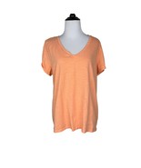 Talbots Womens Peach V-Neck Short-Sleeve T-Shirt XL Cotton/Polyester Blend - $11.19