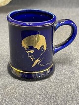 Elvis Presley Mini Colbalt Blue Gold 2-3/4” Shaving Mug Cup Ron Ashley 1987 - £4.72 GBP