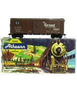 Vintage HO Scale Athearn 40&#39; AT&amp;SF Santa Fe Scout Boxcar w/Kadee&#39;s &amp; Box - £15.97 GBP