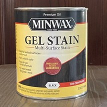 Minwax Gel Stain Wood Veneer Metal Fiberglass 1 Quart BLACK New Dented Can - £39.42 GBP