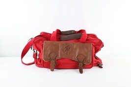 Vintage 90s Distressed Spell Out Marlboro Handle Leather Trim Duffel Bag... - $49.45